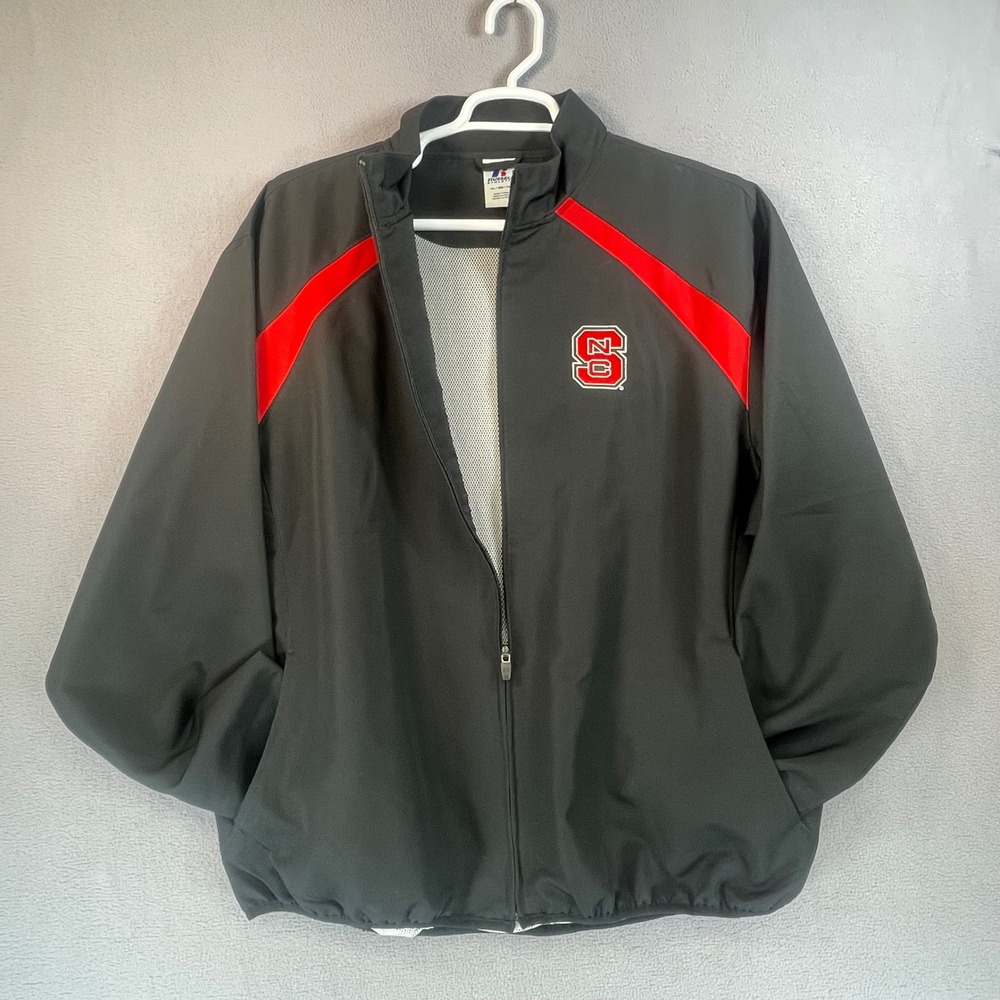 Russell Athletic Jacket Mens XL Black NC State Wolfpack Track Full Zip S94WDMK
